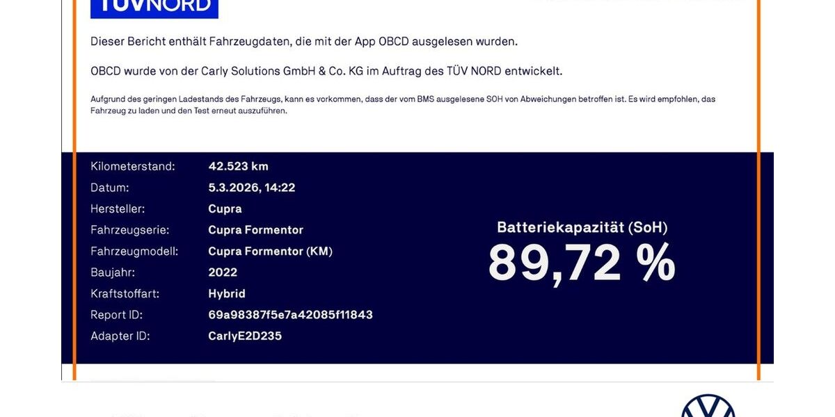 Cupra Formentor 42.522 km 21.880 &euro; Dortmund 44379