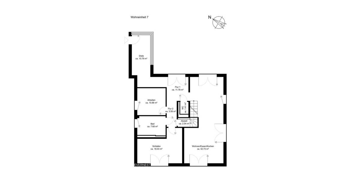 Etagenwohnung Essen Bredeney - 3 Zimmer, 131 m&sup2;, 990.000&euro; | Angebot:23778011