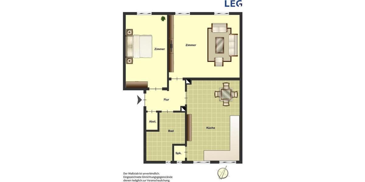 Erdgeschoßwohnung Haltern am See - 2 Zimmer, 51 m&sup2;, 519&euro; | Angebot:25368006