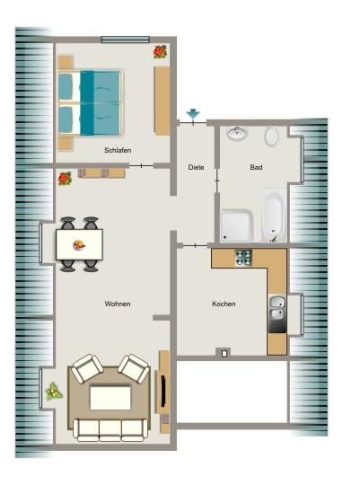 Dachgeschoßwohnung Lünen Brambauer - 3.5 Zimmer, 71 m&sup2;, 627&euro; | Angebot:25845033