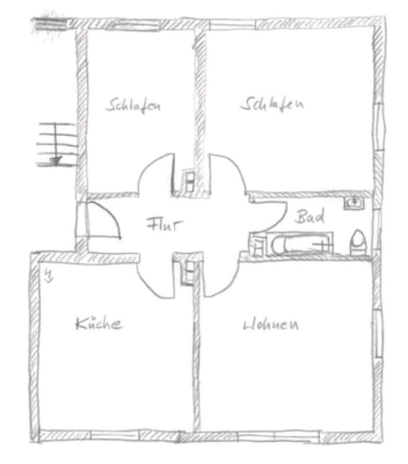 Bezugsfreie 3-Zimmer-Wohnung mit Wohnküche und TL-Bad zimmer