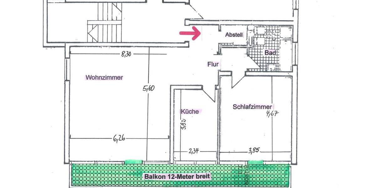 Etagenwohnung Dortmund Hombruch - 2.5 Zimmer, 85 m&sup2;, 229.000&euro; | Angebot:25972135