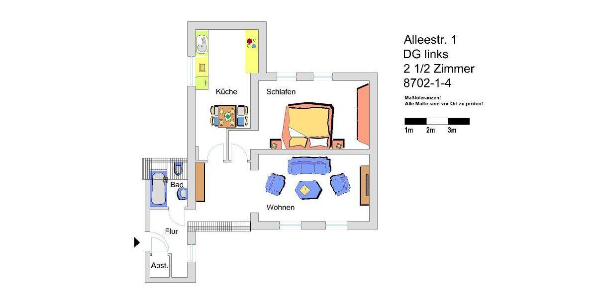 Dachgeschoßwohnung Gelsenkirchen Erle - 2.5 Zimmer, 59 m&sup2;, 310&euro; | Angebot:26139282