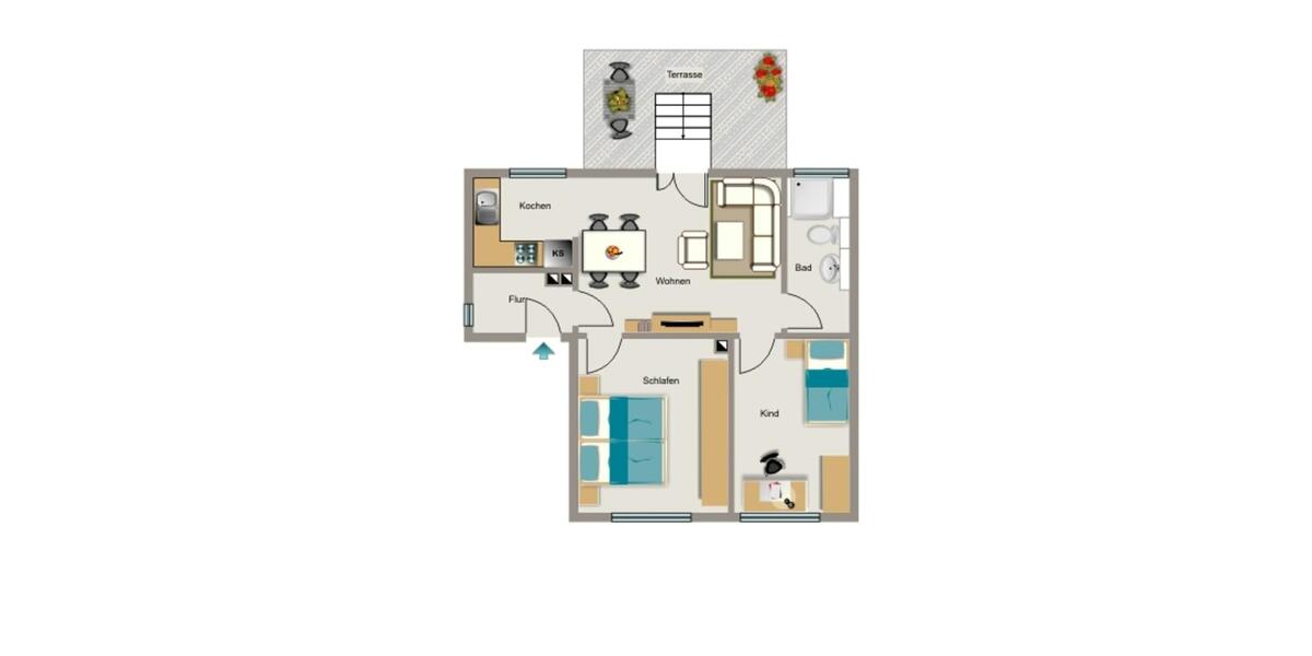 Erdgeschoßwohnung Marl - 3.5 Zimmer, 66 m&sup2;, 540&euro; | Angebot:25050572