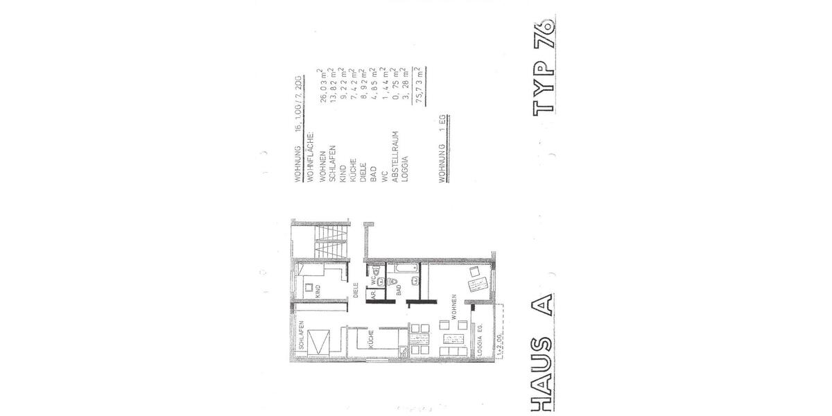 Erdgeschoßwohnung Dortmund Hombruch - 3 Zimmer, 76 m&sup2;, 600&euro; | Angebot:25519489
