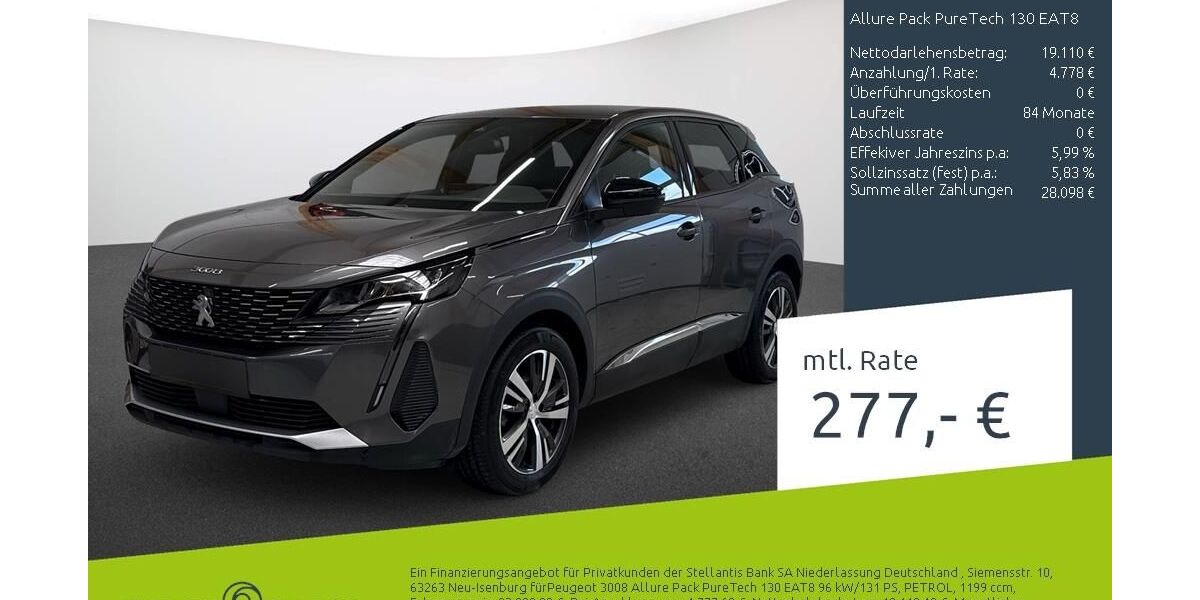 Peugeot 3008 43.022 km 23.370 &euro; Dülmen 48249