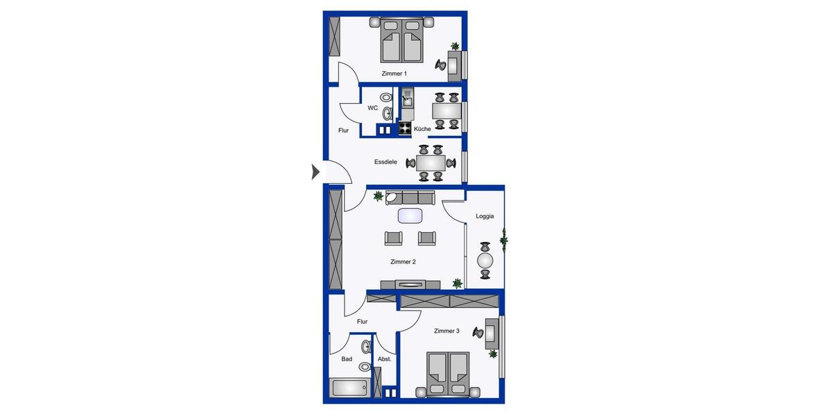 Dachgeschoßwohnung Dortmund Hombruch - 3 Zimmer, 80 m&sup2;, 824&euro; | Angebot:26222263