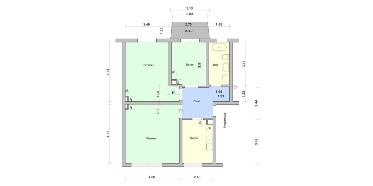 Etagenwohnung Essen Frillendorf - 2 Zimmer, 69 m&sup2;, 179.000&euro; | Angebot:24393651