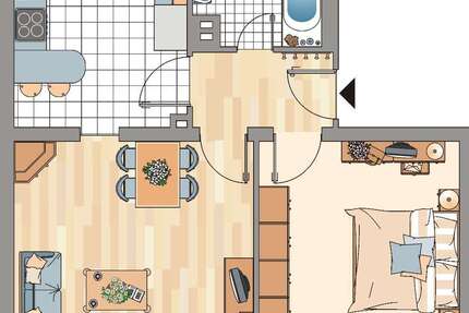 Wohnung zum Mieten in Essen 499 € 50.93 m² 2 zimmer