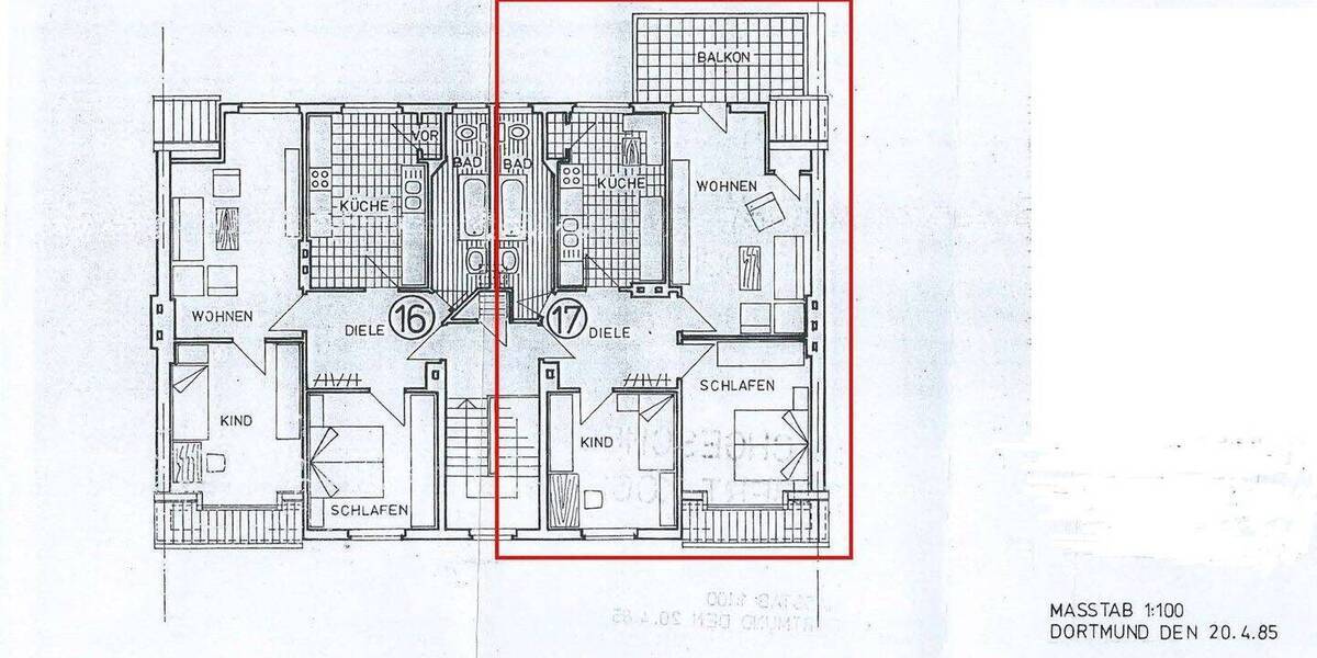 Etagenwohnung Dortmund Mitte - 3 Zimmer, 75 m&sup2;, 780&euro; | Angebot:26890084