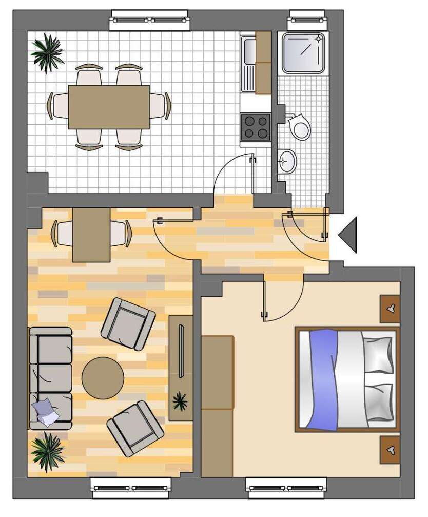 Wohnung zum Mieten in Bochum 207,57 € 48.19 m² 2 zimmer