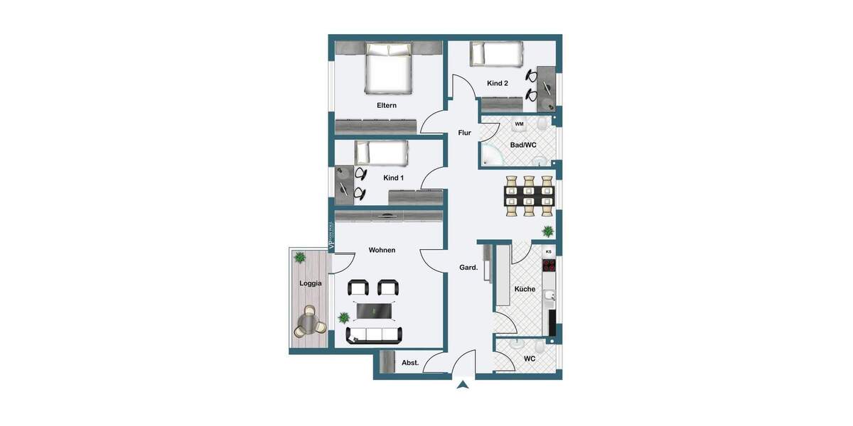 Etagenwohnung Essen / Margarethenhöhe Margarethenhöhe - 4 Zimmer, 106 m&sup2;, 295.000&euro; | Angebot:24736011