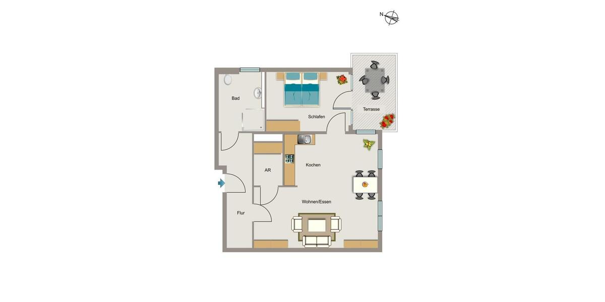 Erdgeschoßwohnung Dortmund Aplerbeck - 2 Zimmer, 69 m&sup2;, 858&euro; | Angebot:26656397
