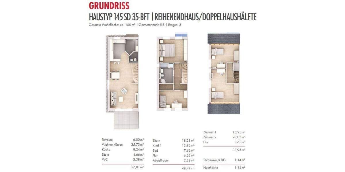 Doppelhaushälfte Dortmund / Mengede Mengede - 5 Zimmer, 144 m&sup2;, 559.900&euro; | Angebot:22166919