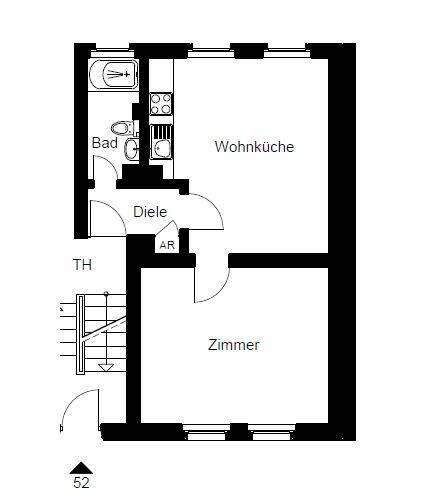 Etagenwohnung Dorsten Hervest - 2 Zimmer, 40 m&sup2;, 390&euro; | Angebot:26928701