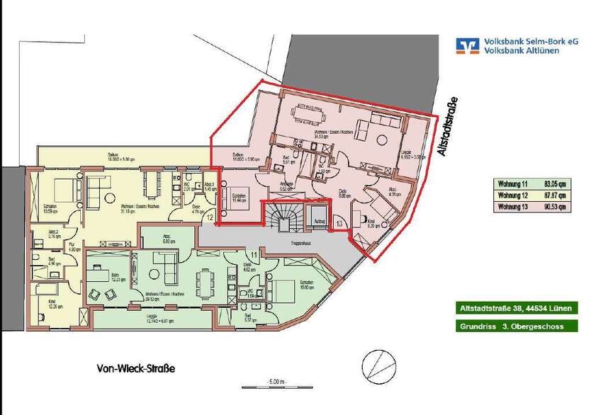 Wohnung zum Mieten in Lünen 1.100,01 € 90.51 m² 3 zimmer