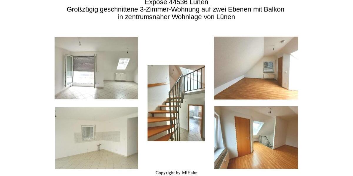 Großzügig geschnittene 3-Zimmer-Wohnung, zwei Ebenen, Balkon 3 zimmer