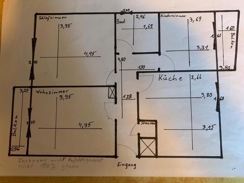 Helle, ruhige 3 Zimmerwohnung in der 3. Etage. Nähe Landgericht zimmer