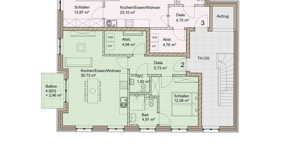 Etagenwohnung Olfen - 2 Zimmer, 63 m&sup2;, 940&euro; | Angebot:26181315
