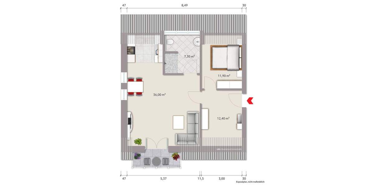 Gewerbeobjekt Lüdinghausen Seppenrade - 2 Zimmer, 500&euro; | Angebot:24916342